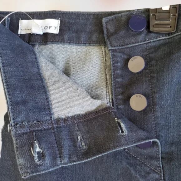 LOFT denim nautical sailor denim skirt, 29", blue - Picture 7 of 11